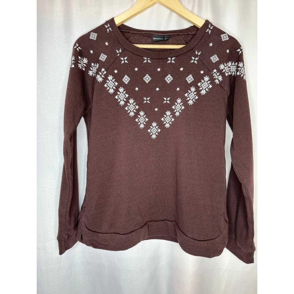 Cruel Denim Chocolate Brown Crewneck Sweatshirt, SMALL Western Boho Cowgirl